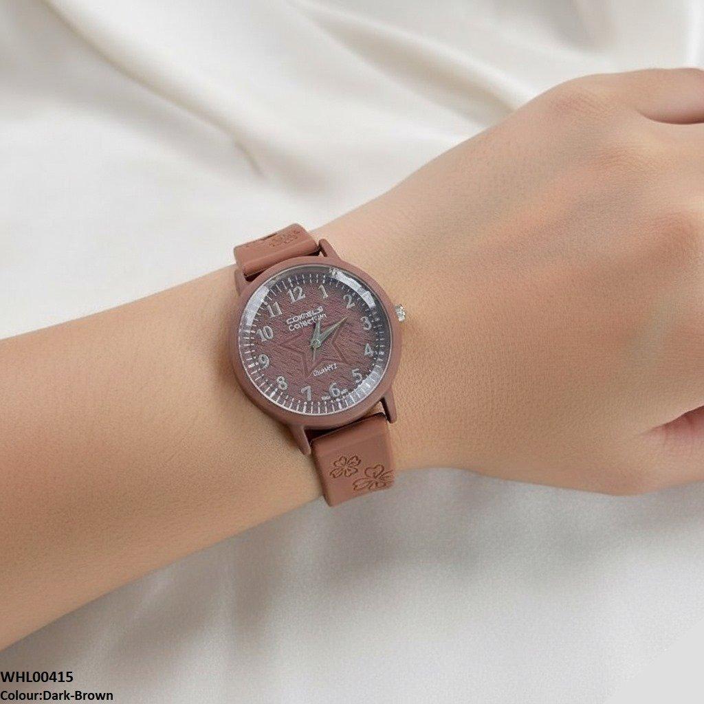 Star Dial Rubber Strap Women's Watch