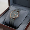 Round Leather Strap Women's Watch