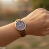 Round Leather Strap Women's Watch