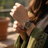 Silver Bezel Magnetic Rubber Strap Women's Watch