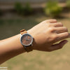 Silver Bezel Magnetic Rubber Strap Women's Watch