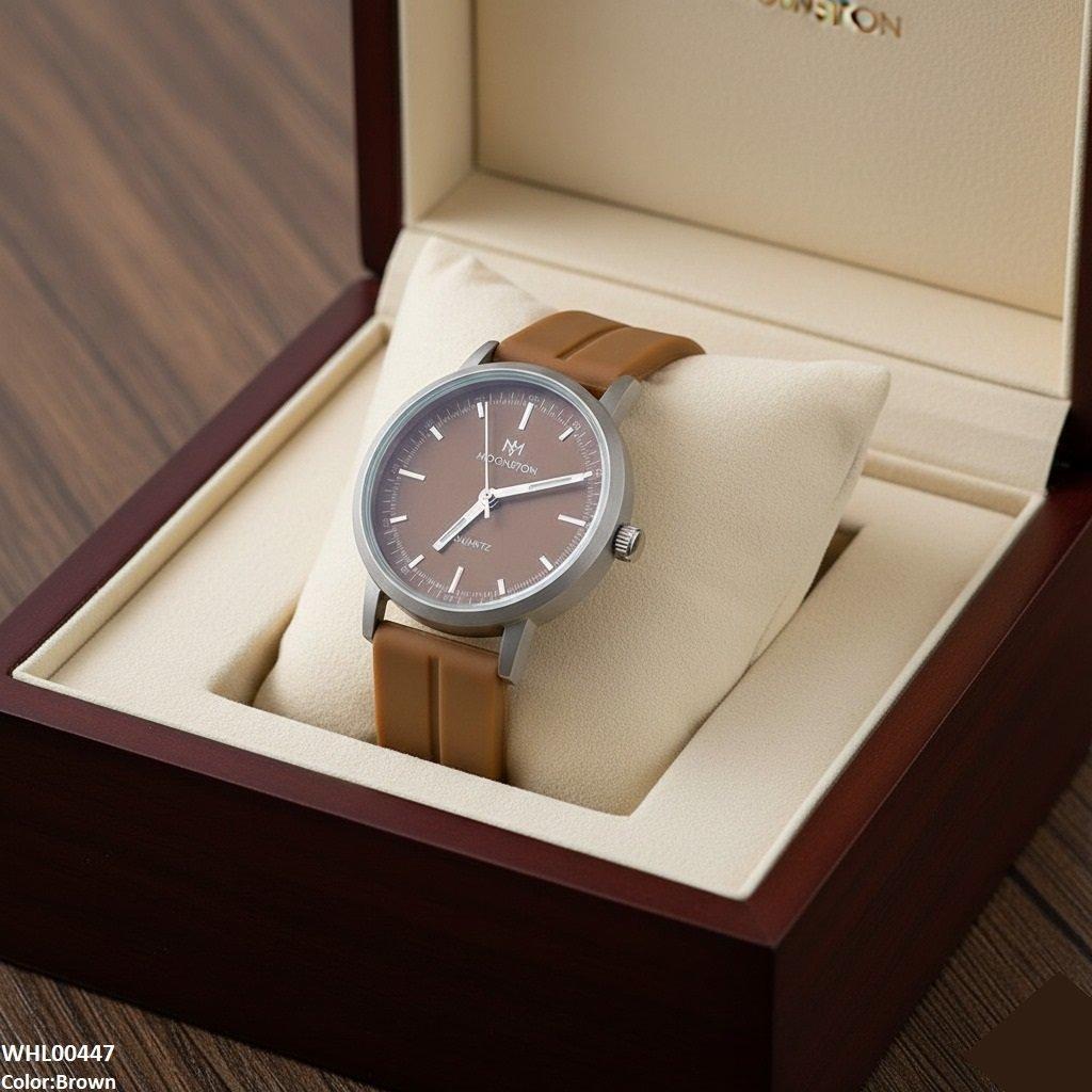 Silver Bezel Magnetic Rubber Strap Women's Watch