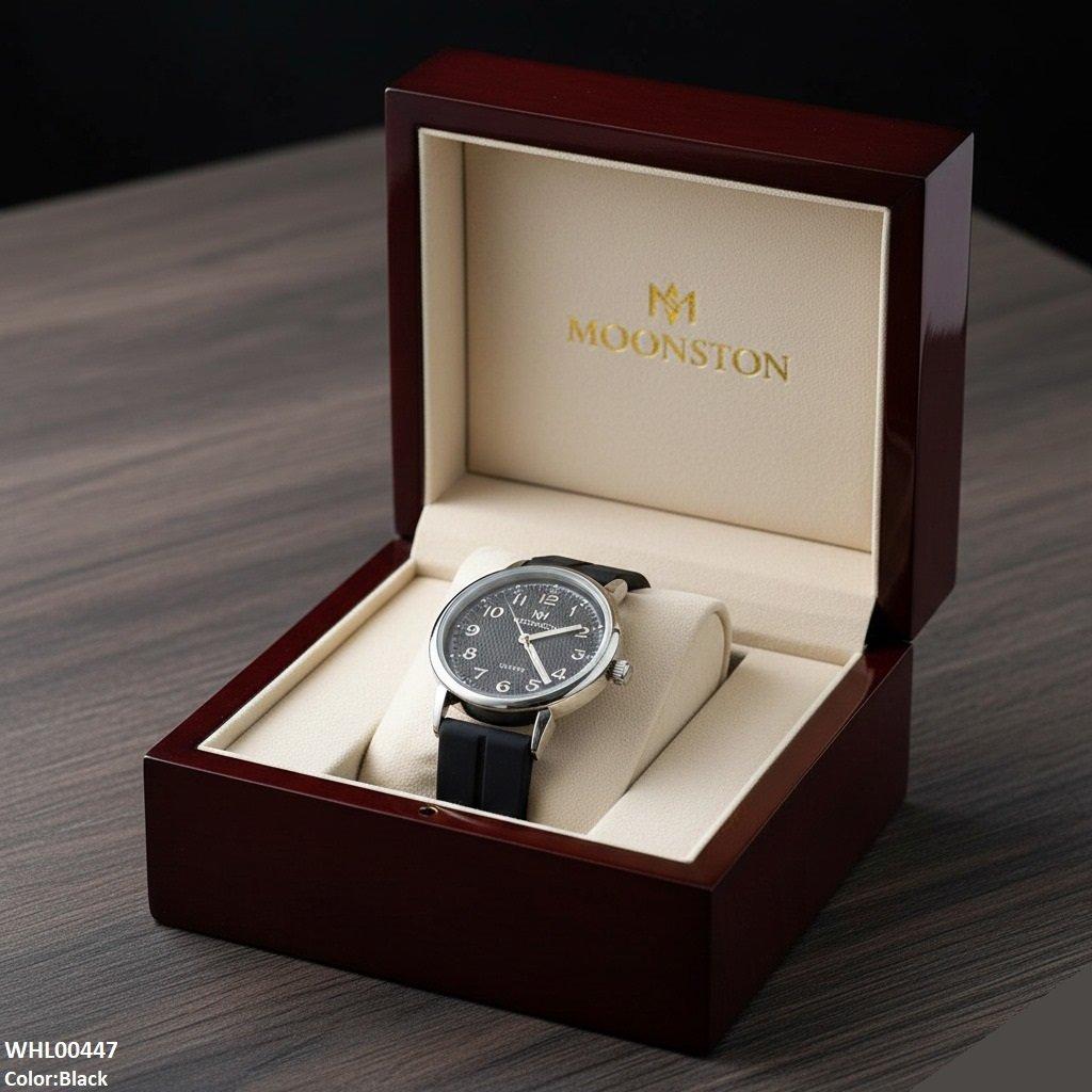 Silver Bezel Magnetic Rubber Strap Women's Watch