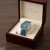 Silver Bezel Magnetic Rubber Strap Women's Watch
