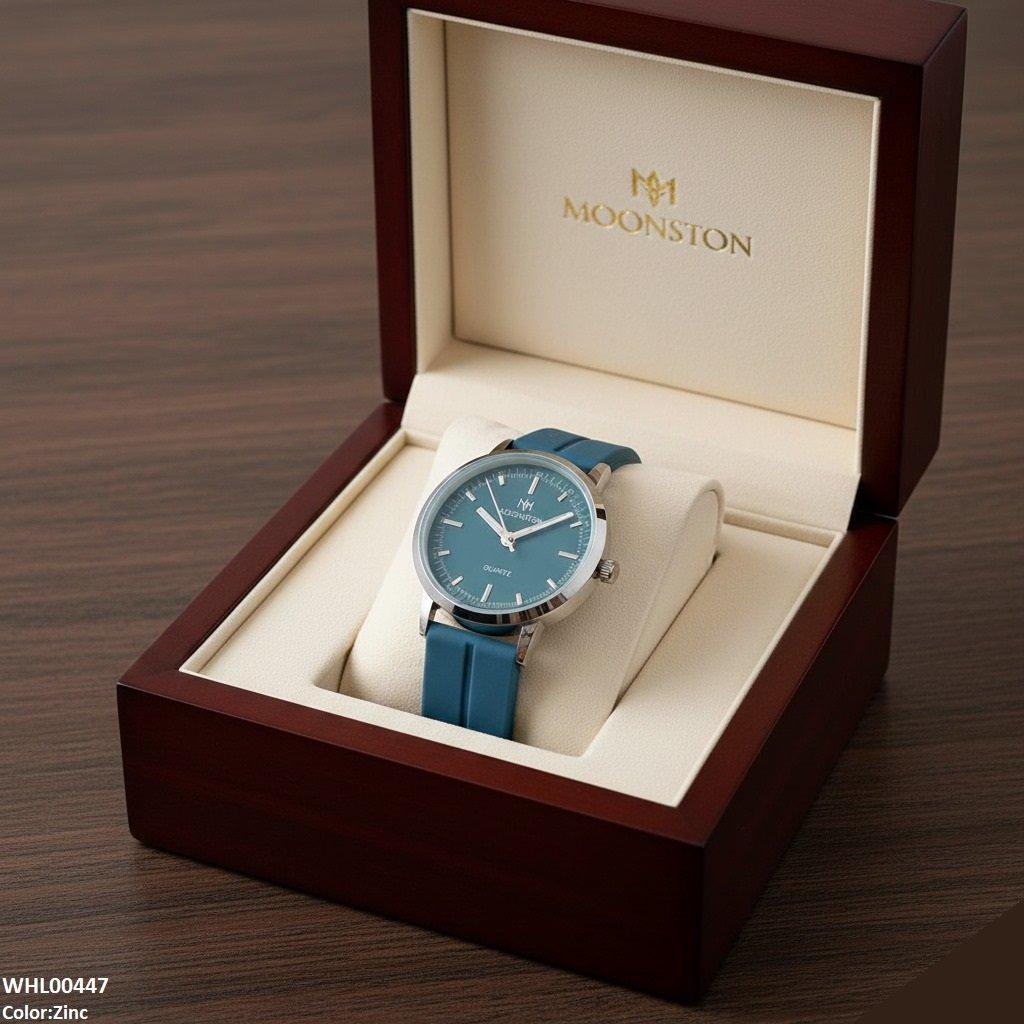 Silver Bezel Magnetic Rubber Strap Women's Watch