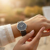 Round Grey Bezel Magnetic Rubber Strap Women's Watch