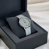 Round Grey Bezel Magnetic Rubber Strap Women's Watch