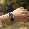 Round Grey Bezel Magnetic Rubber Strap Women's Watch