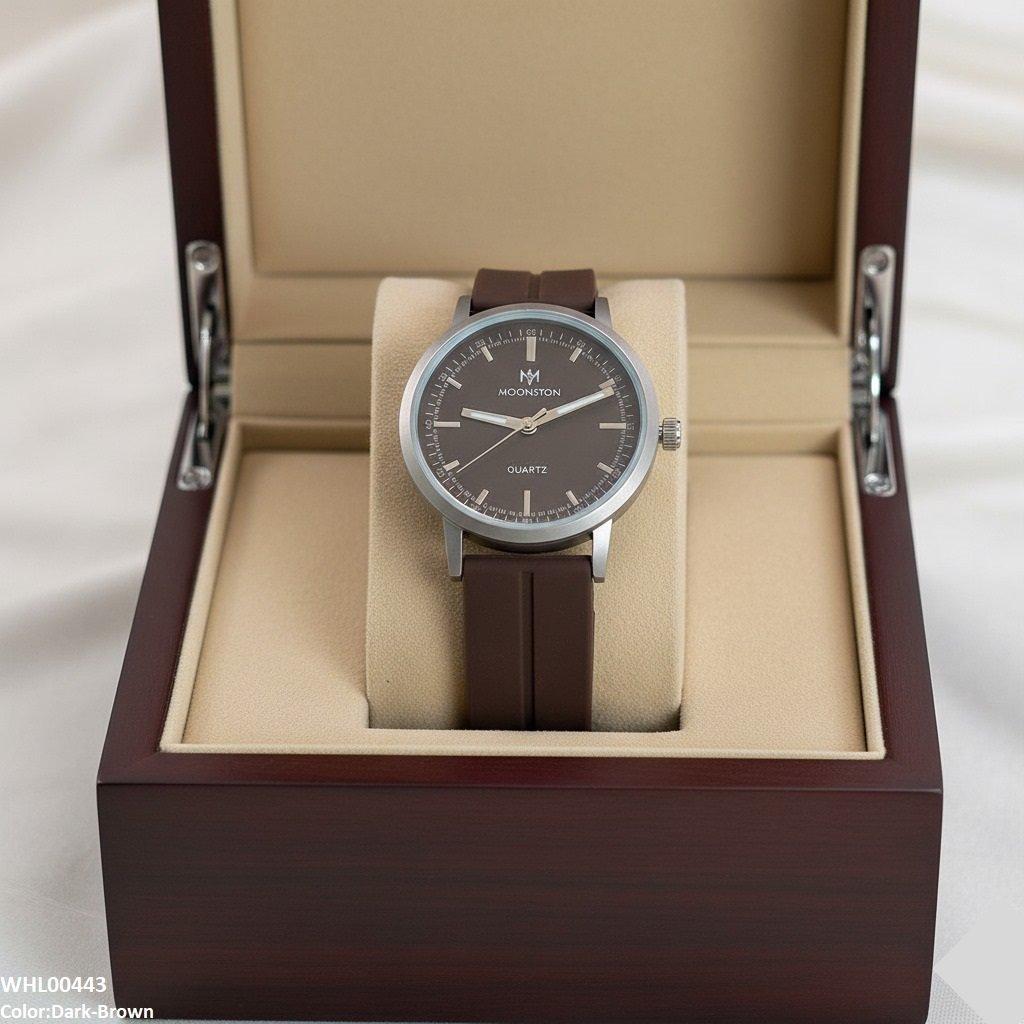 Round Grey Bezel Magnetic Rubber Strap Women's Watch