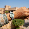 Round Grey Bezel Magnetic Rubber Strap Women's Watch