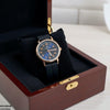 Golden Nubmer's Dial Magnetic Rubber Strap Women's Watch