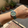 Golden Nubmer's Dial Magnetic Rubber Strap Women's Watch