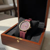 Golden Nubmer's Dial Magnetic Rubber Strap Women's Watch