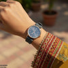 Golden Nubmer's Dial Magnetic Rubber Strap Women's Watch