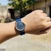 Golden Nubmer's Dial Magnetic Rubber Strap Women's Watch