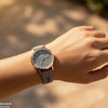 Round Lining Dial Leather Strap Women's Watch