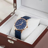 Round Lining Dial Leather Strap Women's Watch