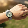 Round Black Bezel Magnetic Rubber Strap Women's Watch