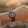 Round Black Bezel Magnetic Rubber Strap Women's Watch