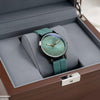 Round Black Bezel Magnetic Rubber Strap Women's Watch