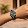 Round Black Bezel Magnetic Rubber Strap Women's Watch