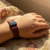 Round Black Bezel Magnetic Rubber Strap Women's Watch