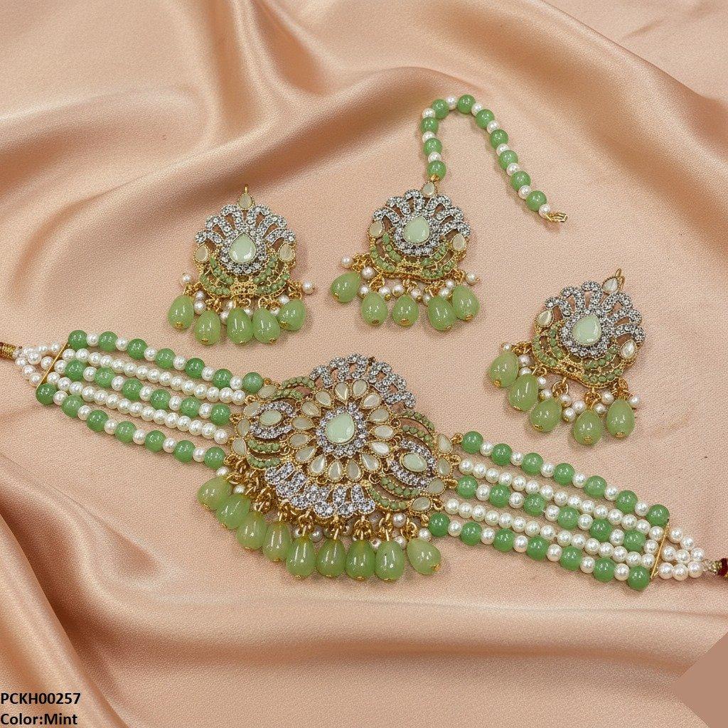 Tear Pearl Drop Choker Set