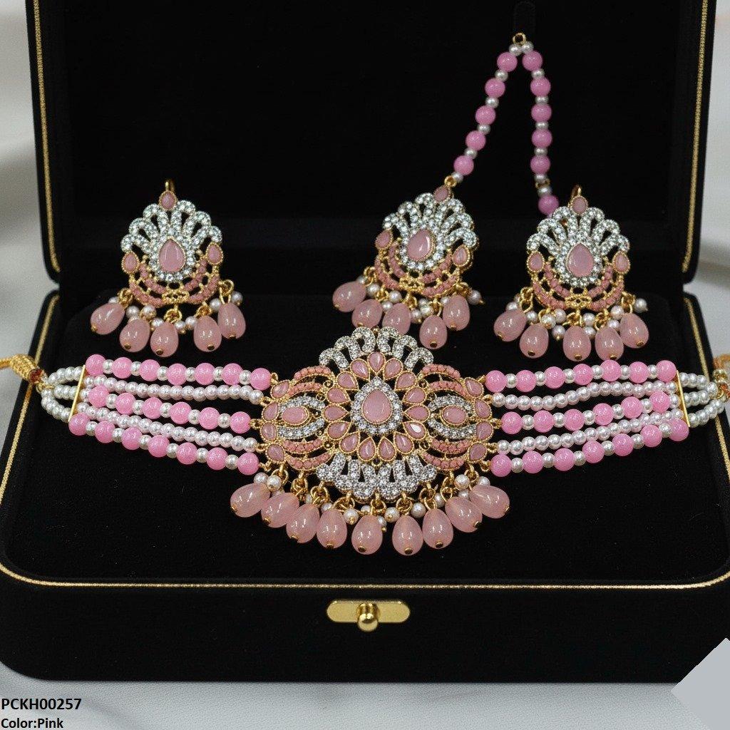 Tear Pearl Drop Choker Set