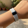 Round Black Bezel Magnetic Rubber Strap Women's Watch