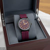 Round Black Bezel Magnetic Rubber Strap Women's Watch