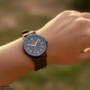 Round Black Bezel Magnetic Rubber Strap Women's Watch