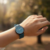 Round Black Bezel Magnetic Rubber Strap Women's Watch