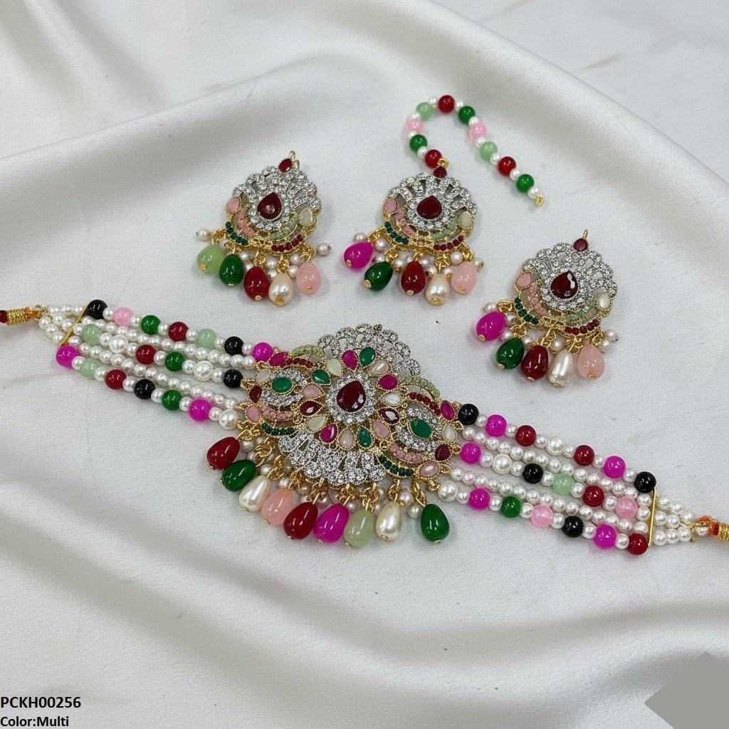 Tear Pearl Drop Choker Set