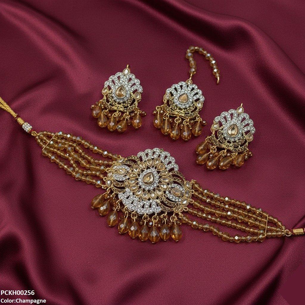 Tear Pearl Drop Choker Set