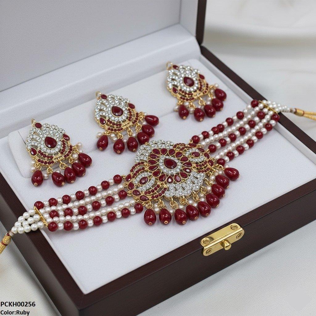 Tear Pearl Drop Choker Set