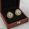 Oval Round Stone Tops Pair