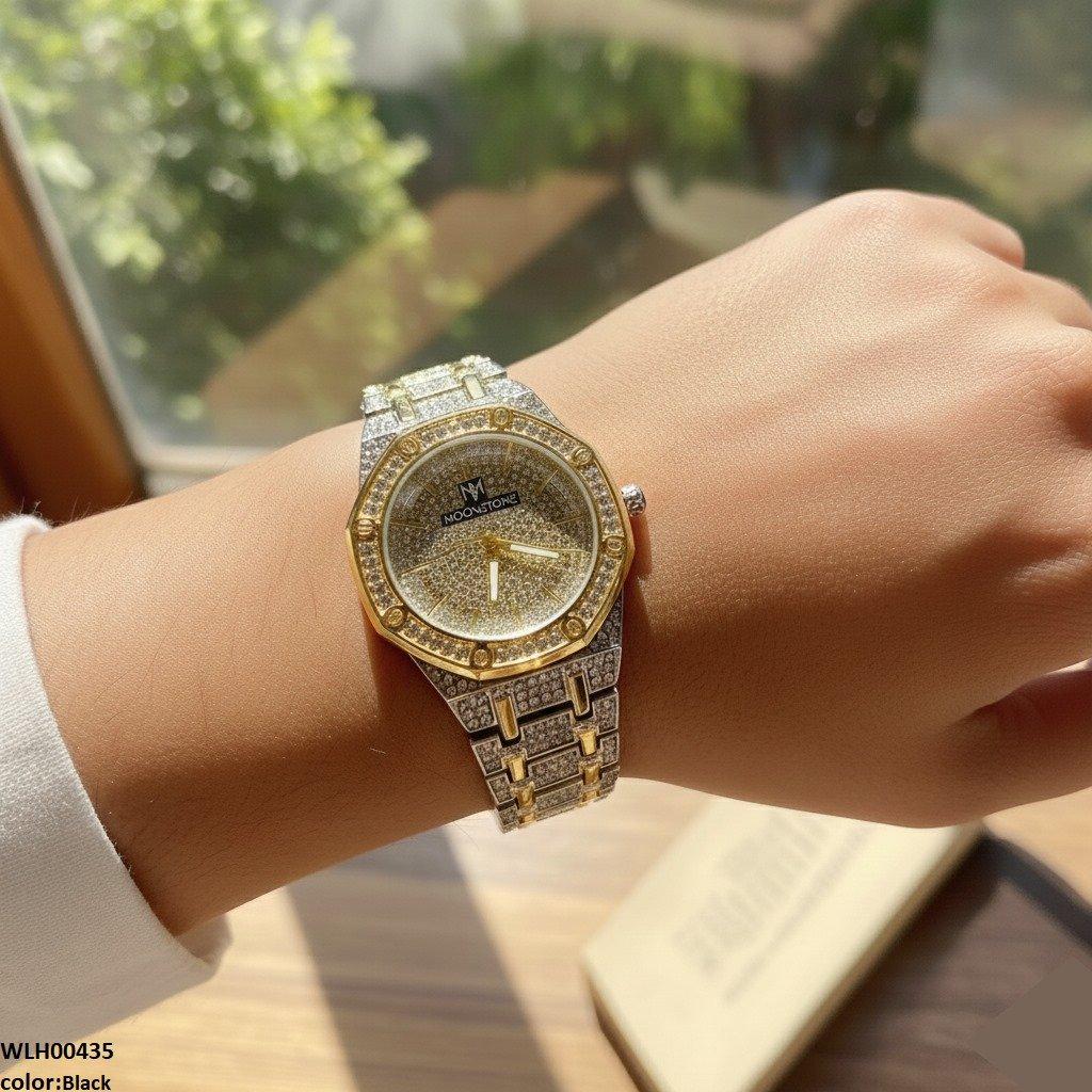 Stone Dial Two Tone Women's Watch