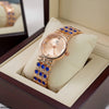 Round Blue Stone Bracelet Women's Watch