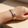 Round Pink Stone Bracelet Women's Watch