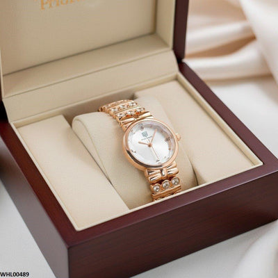 Round Stone Bracelet Women's Watch