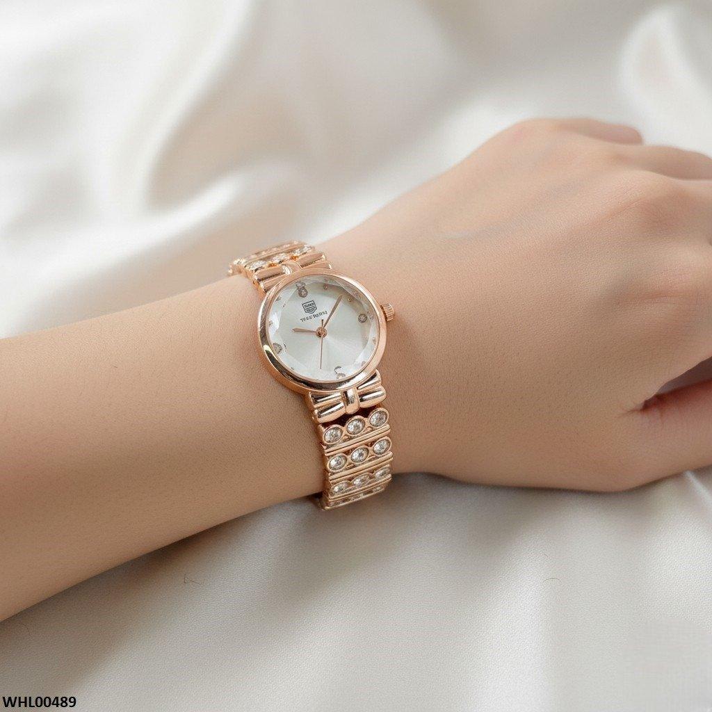 Round Stone Bracelet Women's Watch