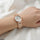 Round Stone Bracelet Women's Watch