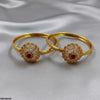 Round Red Stone Flower Bangle Set