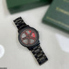 Round Car Wheel Red Rim Men's Watch