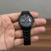 Round Car Wheel White Rim Men's Watch