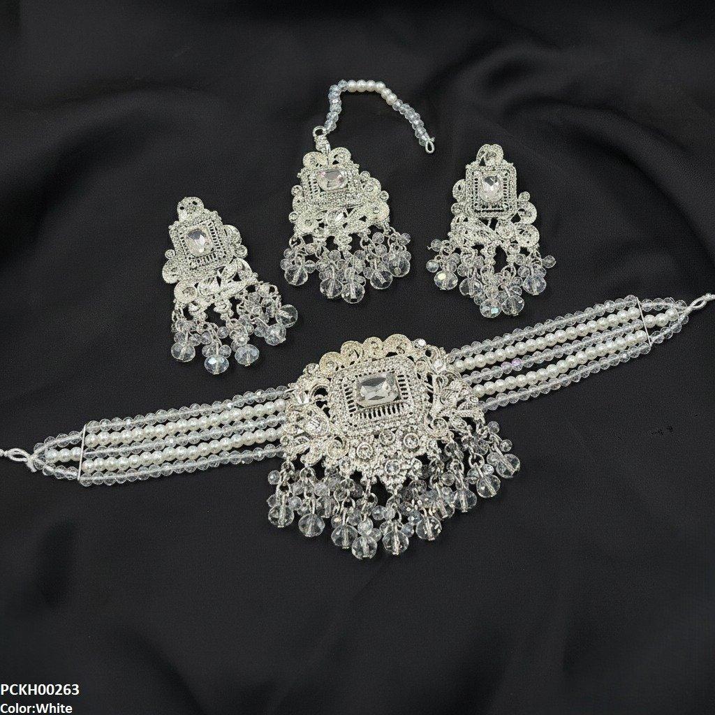 Rectangle Flower Choker Set