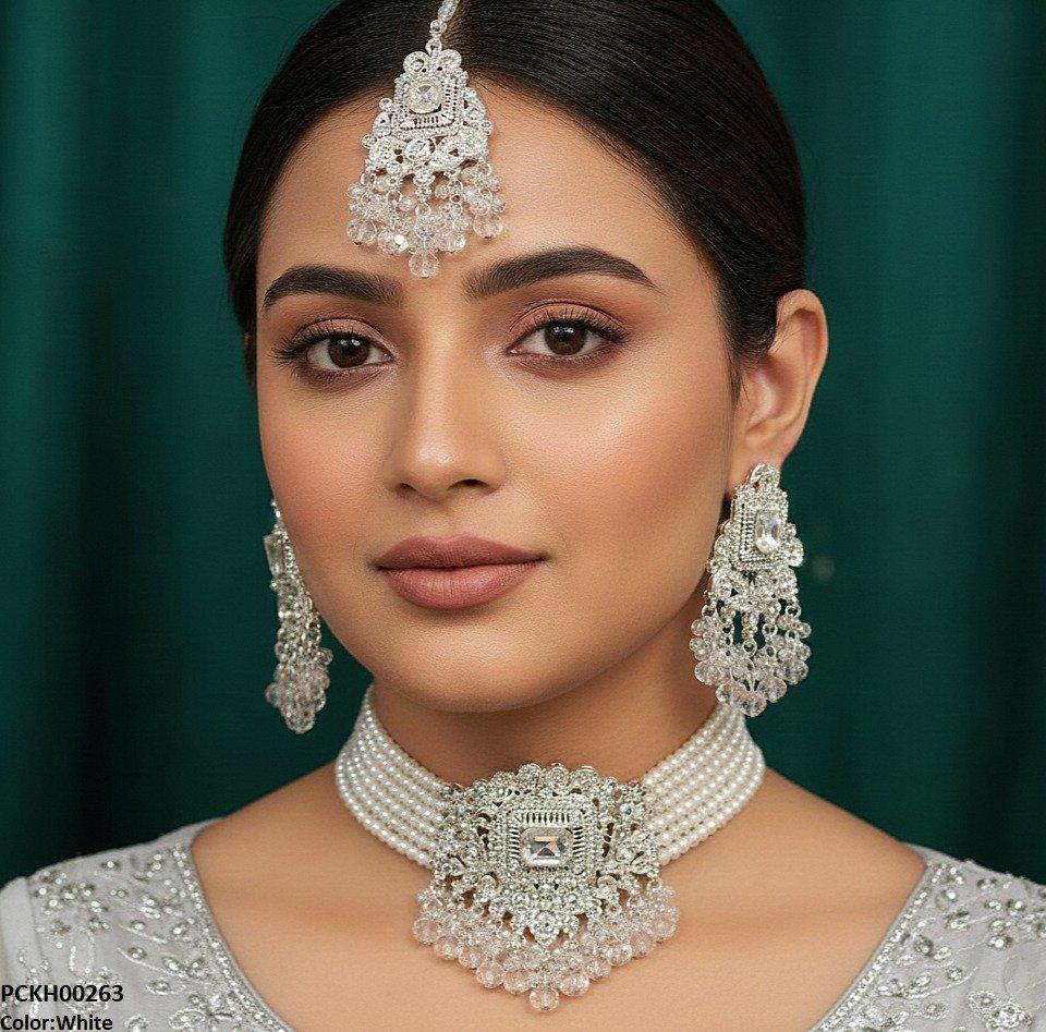 Rectangle Flower Choker Set