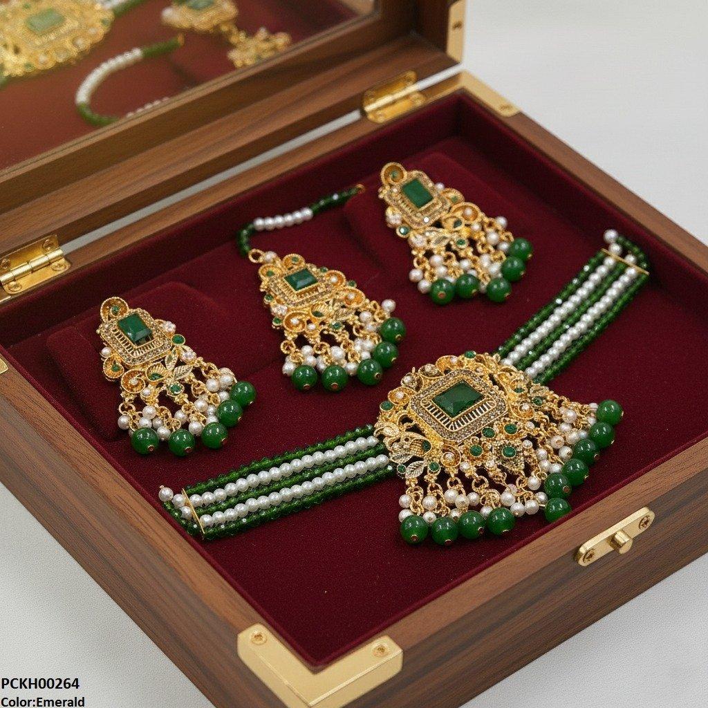 Rectangle Flower Choker Set