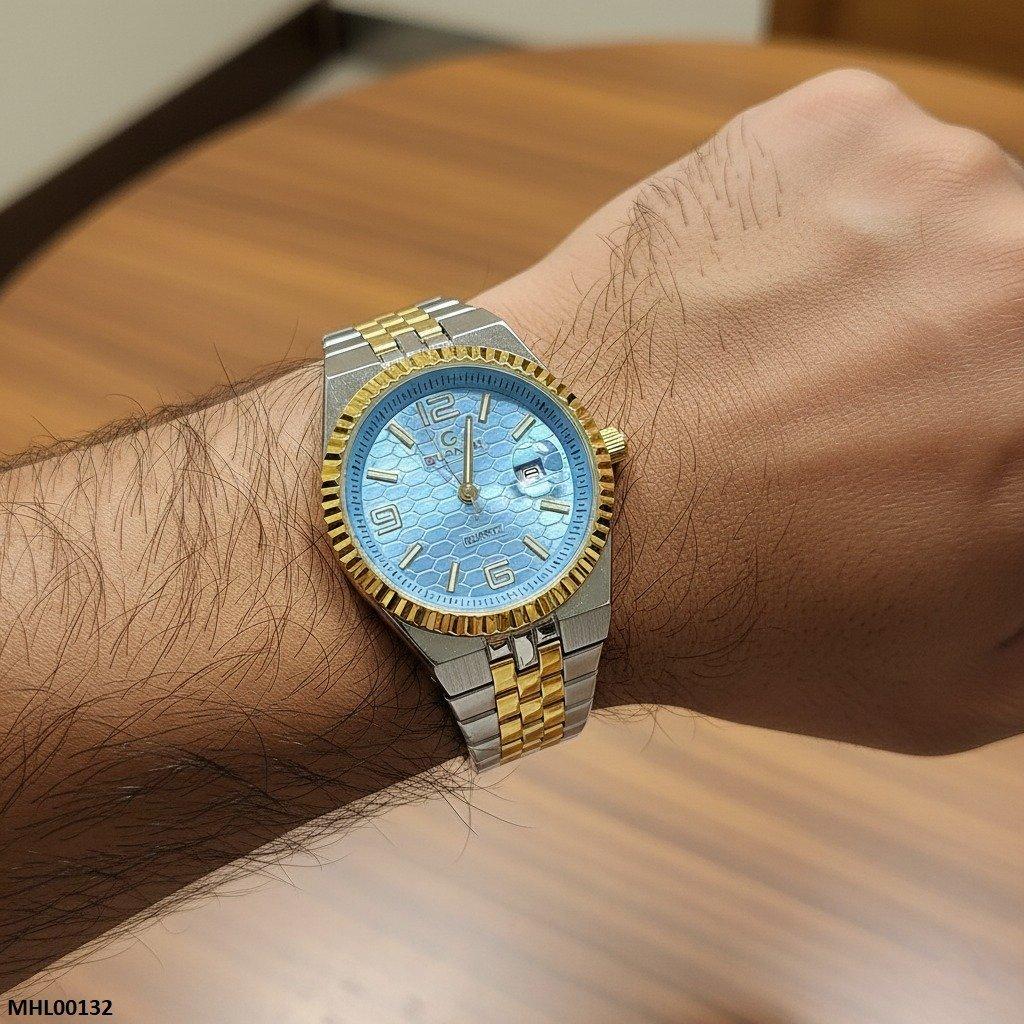 Round Honeycomb Dial Men's Watch