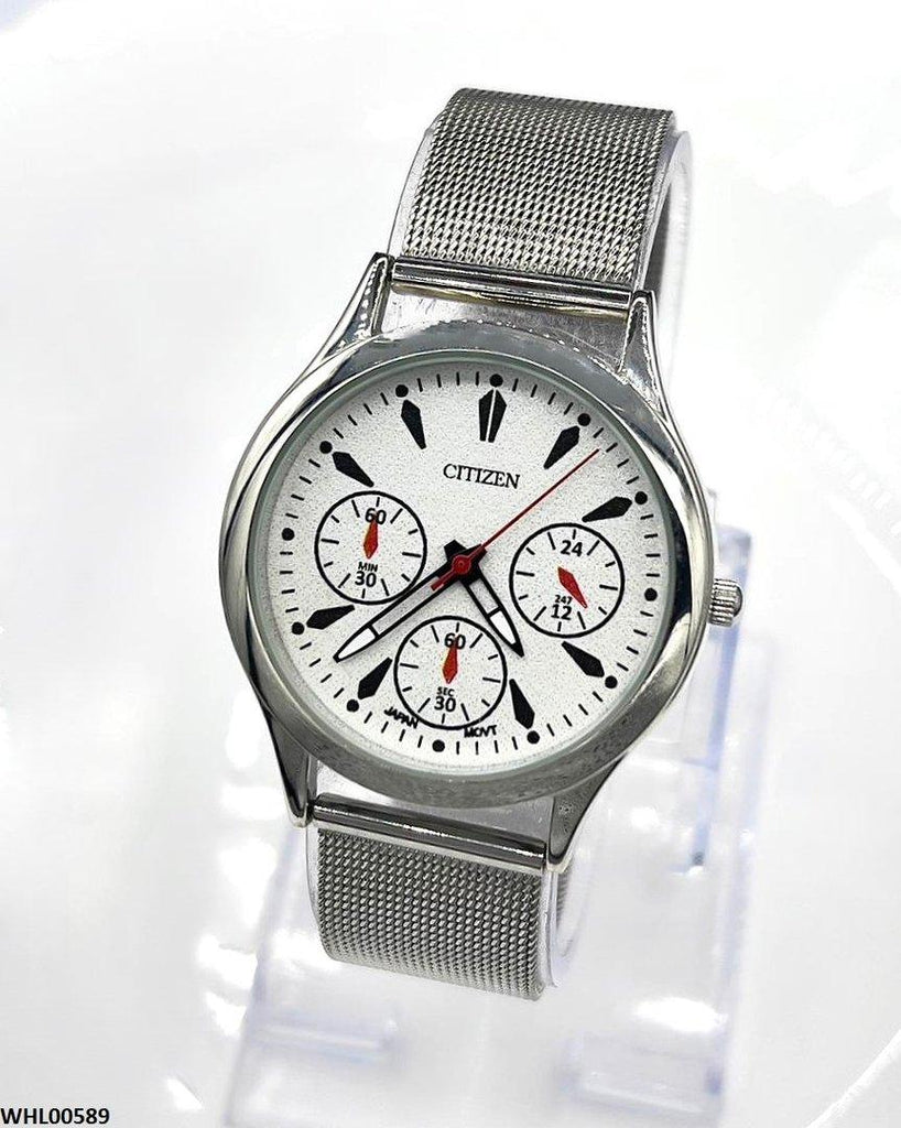 Round Three Dial Women's Watch
